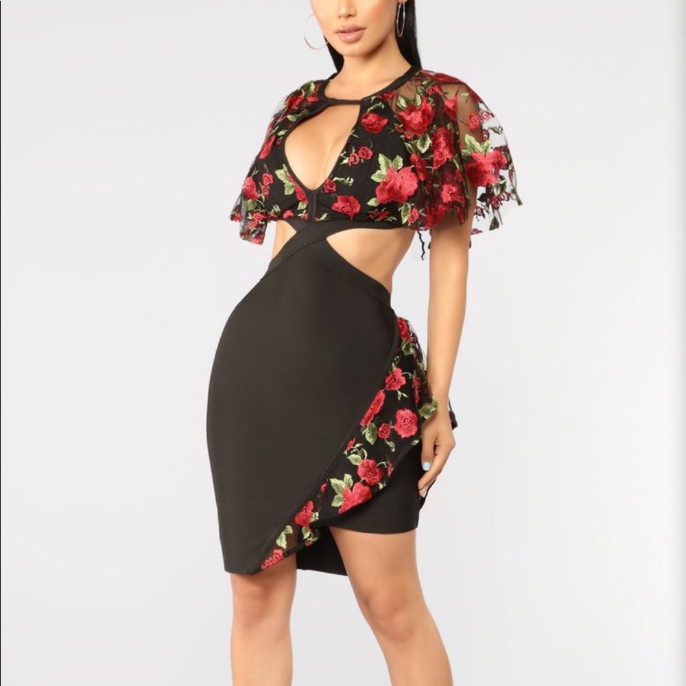 Floral Print Bandage Mini Dress
